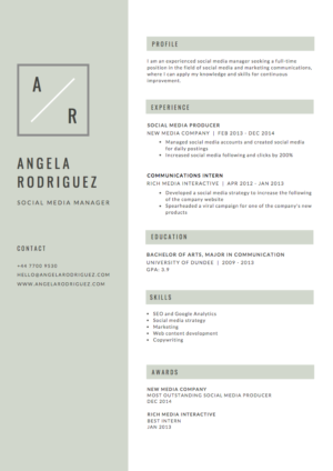 social media cv