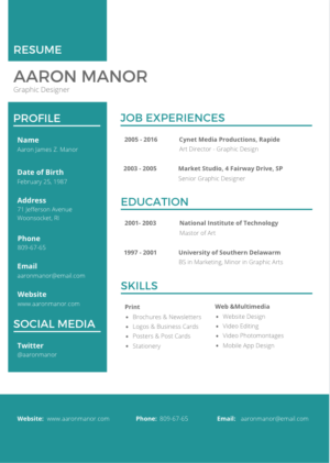 Graphic Designer CV